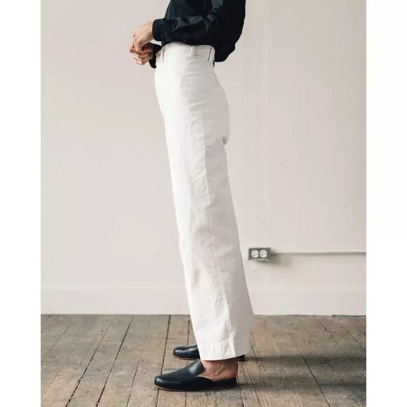 Jesse Kamm Women's Salt White High Rise Sailor Pants Size XXS - Picture 3 of 9
